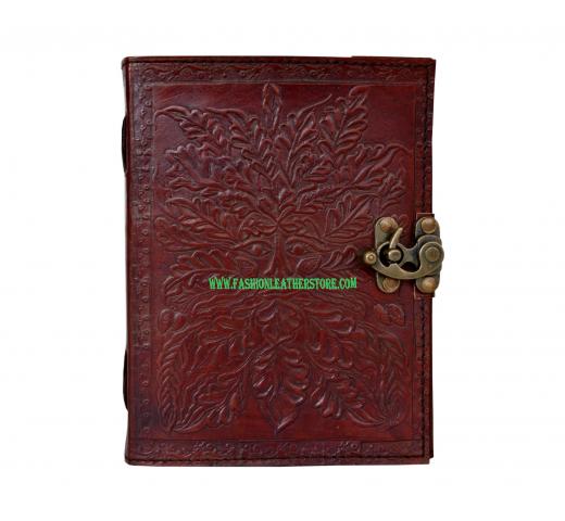 Handmade Paper Embossed Leather Journal Greenman Eco Friendly Sketchbook